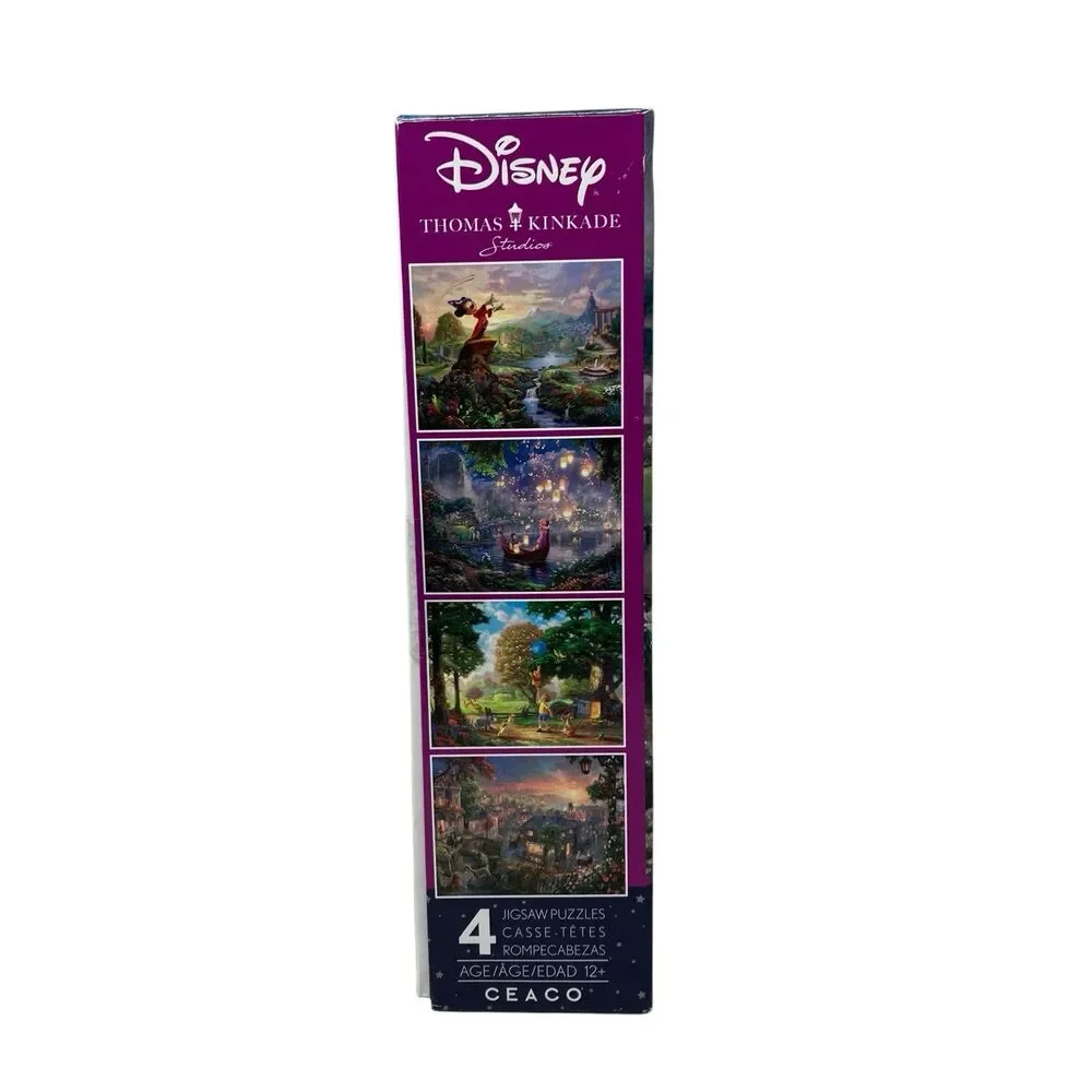 Disney Fantasia Puzzle Set Thomas Kinkade 4 Pack 500 Piece Jigsaw Pooh Ceaco